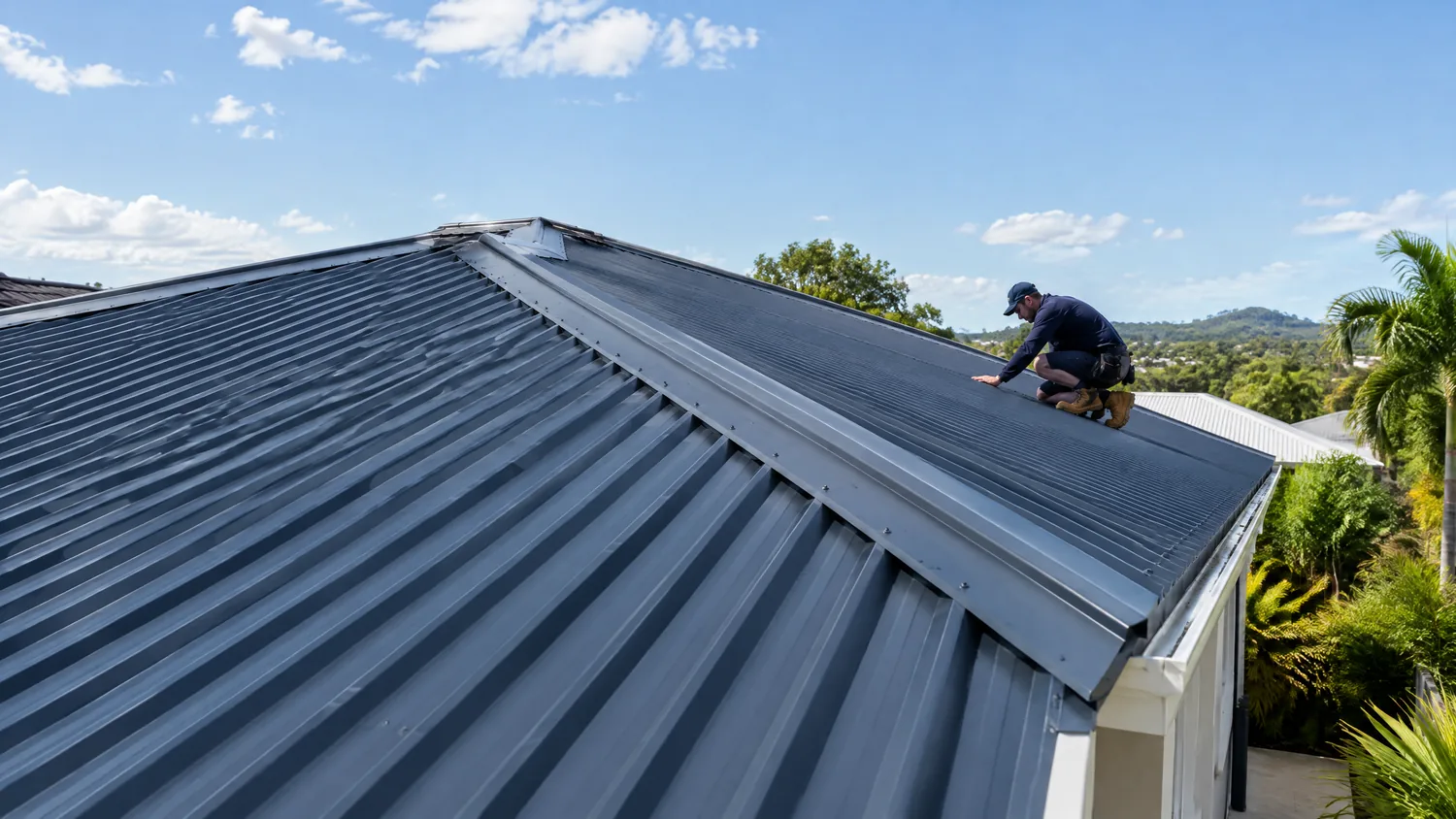 Metal & Colorbond Roofing on a Queensland residential roof