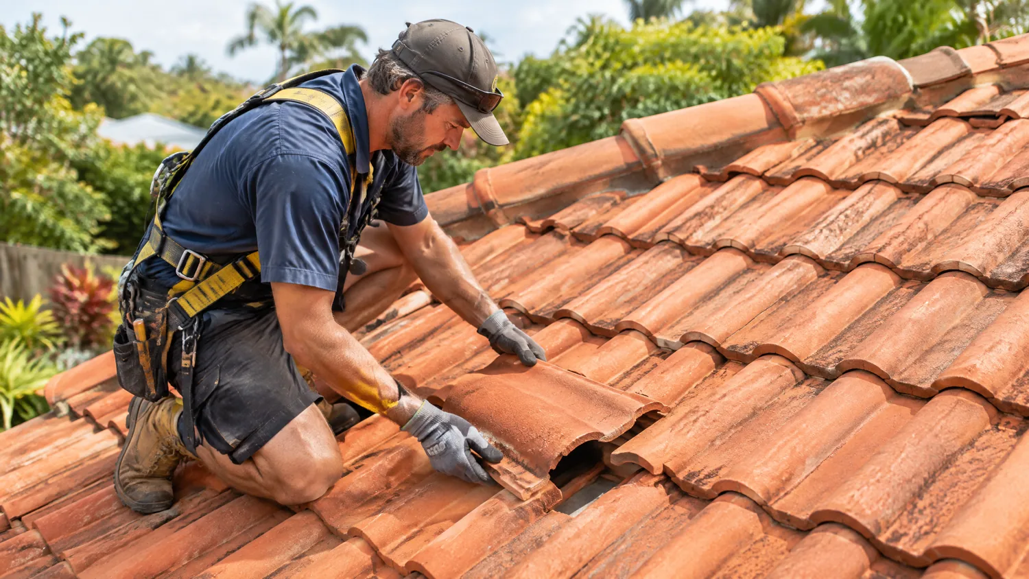 Tile Roof Repairs on a Queensland residential roof